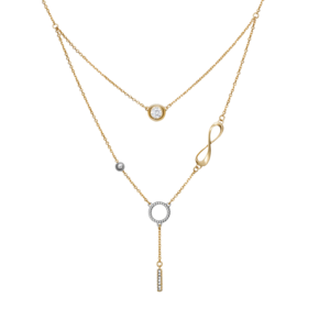 Колье из комбинированного золота с фианитом 07-0211-00-401-1121