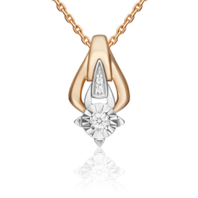 Подвеска из комбинированного золота с бриллиантами