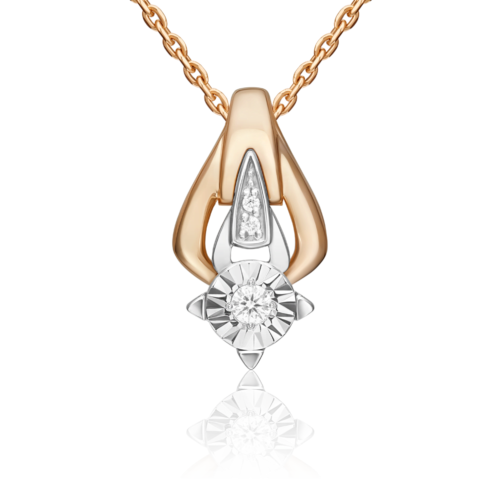 Подвеска из комбинированного золота с бриллиантами 03-3457-00-101-1111