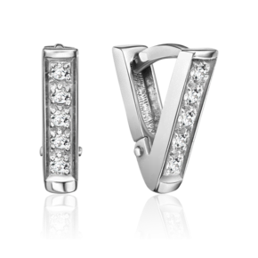 Серьги с английским замком из серебра с фианитами 02-0478-00-401-0200