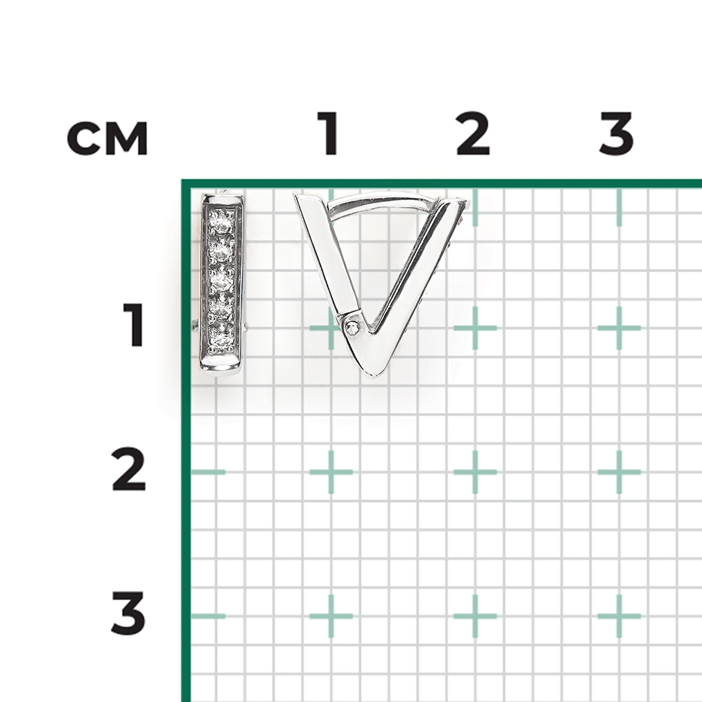 Серьги с английским замком из серебра с фианитами 02-0478-00-401-0200