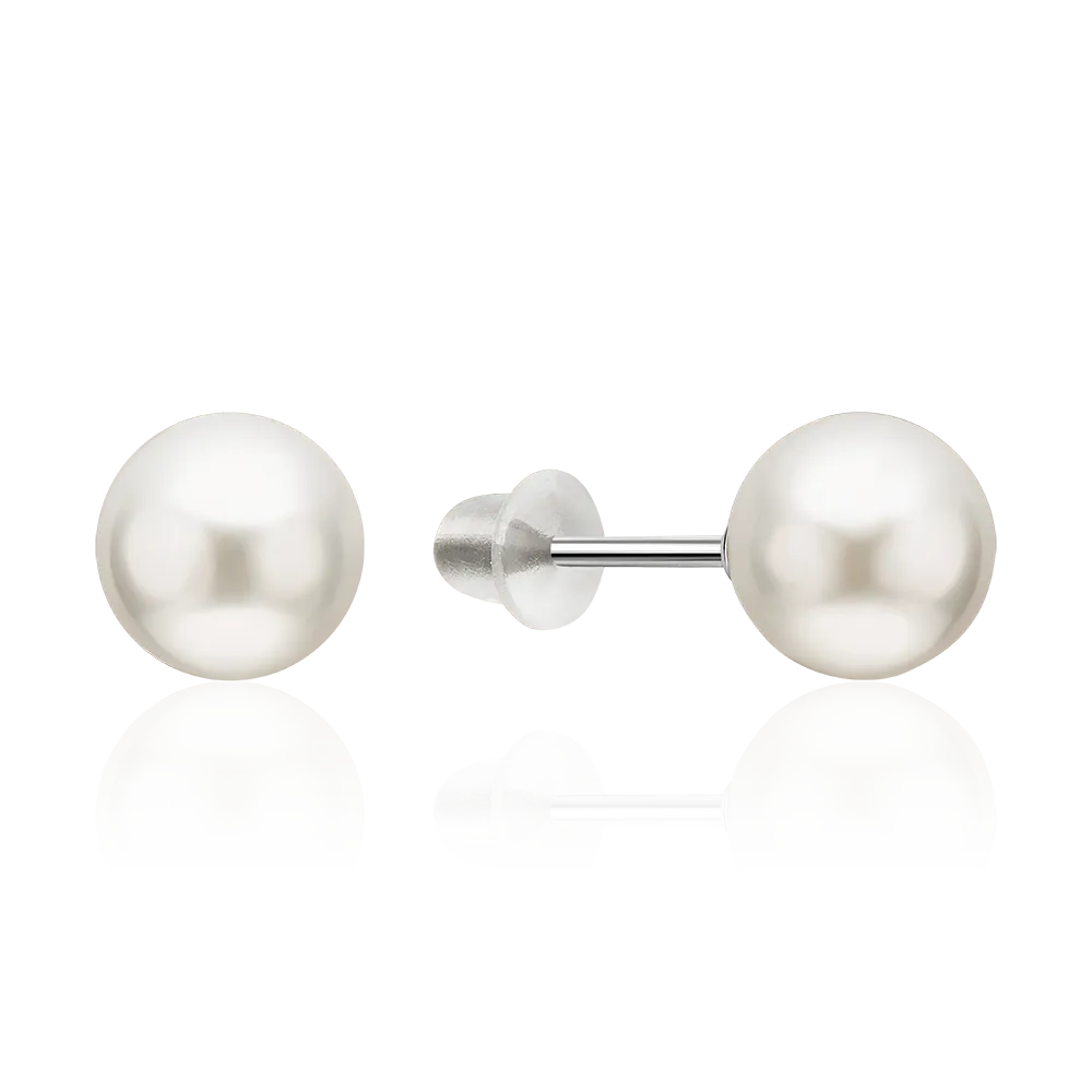 Серьги-пусеты из серебра с жемчугом культивированным 02-5669-00-301-0200