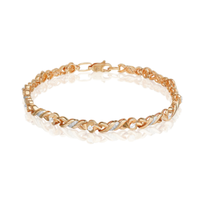 Браслет из красного золота с фианитами 05-0522-00-401-1110-32