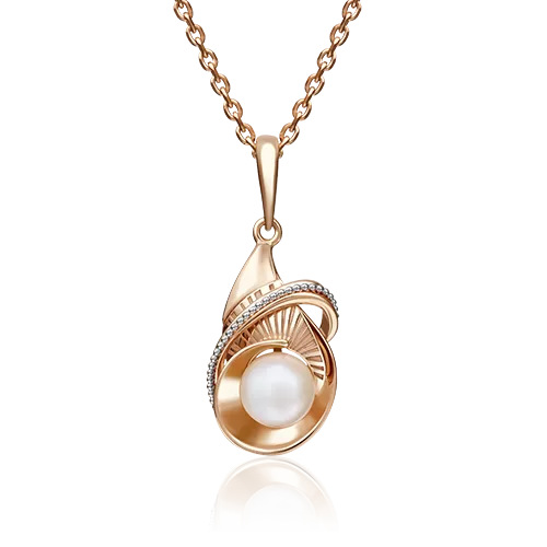 Подвеска из красного золота с жемчугом культивированным 03-2823-00-301-1110-31