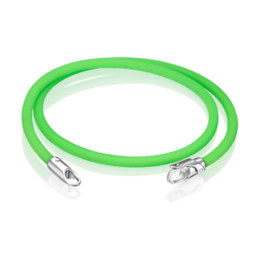 Браслет-соул из серебра с зелёным полиуретановым шнуром 05-0763-08-000-0200