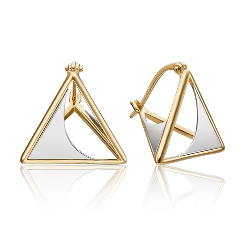 Серьги с турецким замком из комбинированного золота 02-4596-00-000-1121-48