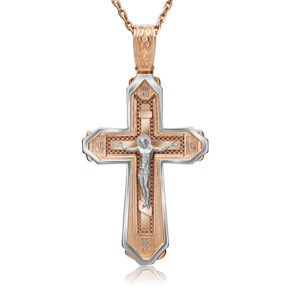Православный крест из комбинированного золота 03-2939-00-000-1111-64
