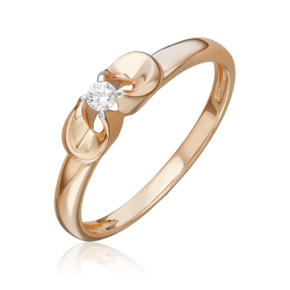 Кольцо из красного золота с бриллиантом 01-5800-00-101-1110