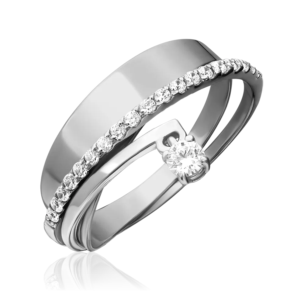 Кольцо из белого золота с фианитами 01-5302-00-401-1120-03