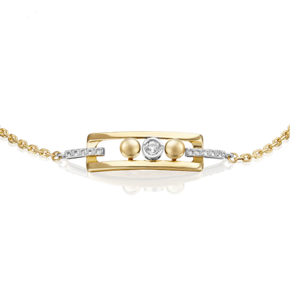 Браслет «Дуэт форм» из комбинированного золота с натуральными топазами white 05-0703-00-201-1121