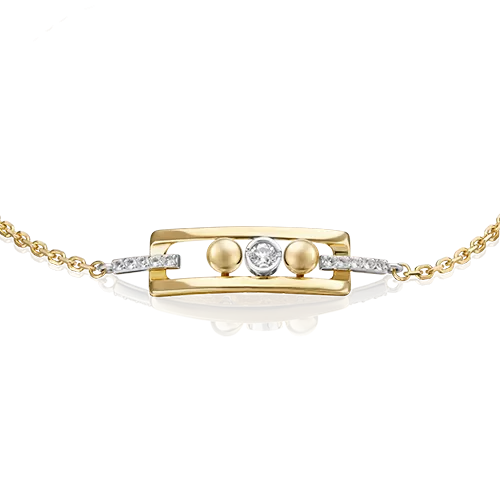 Браслет «Дуэт форм» из комбинированного золота с натуральными топазами white 05-0703-00-201-1121