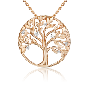 Подвеска «Древо жизни» из красного золота с фианитами 03-3587-00-401-1110