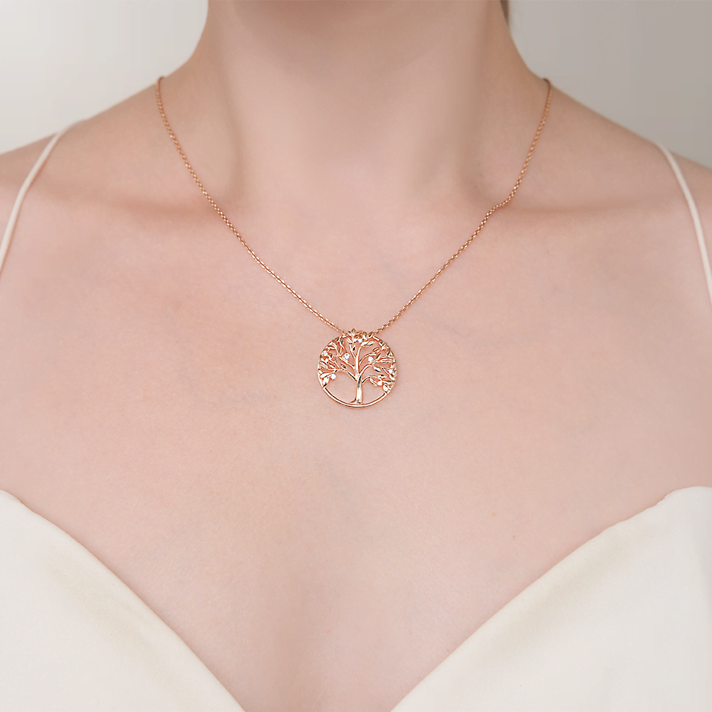 Подвеска «Древо жизни» из красного золота с фианитами 03-3587-00-401-1110