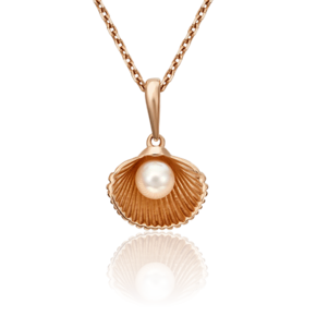 Подвеска «Ракушка» из красного золота с жемчугом культивированным 03-3063-00-301-1110-31