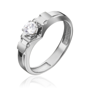 Кольцо из белого золота с фианитом 01-5259-00-501-1120-38