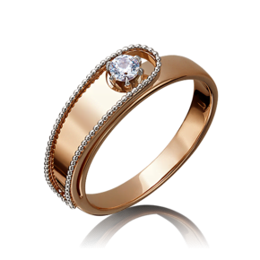 Кольцо из комбинированного золота с бриллиантом 01-5229-00-101-1111-30