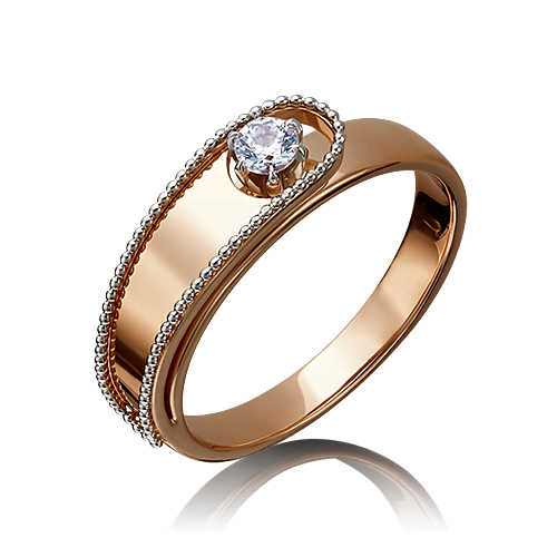 Кольцо из комбинированного золота с бриллиантом 01-5229-00-101-1111-30