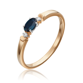 Кольцо из комбинированного золота с сапфиром и бриллиантами 01-0777-00-105-1111-30