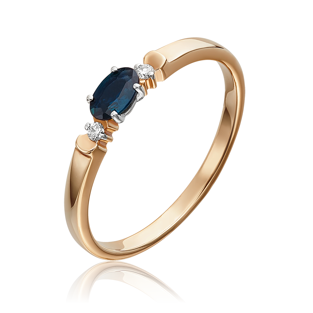 Кольцо из комбинированного золота с сапфиром и бриллиантами 01-0777-00-105-1111-30