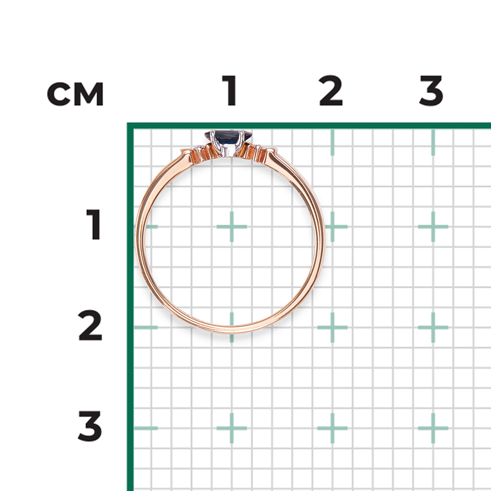 Кольцо из комбинированного золота с сапфиром и бриллиантами 01-0777-00-105-1111-30