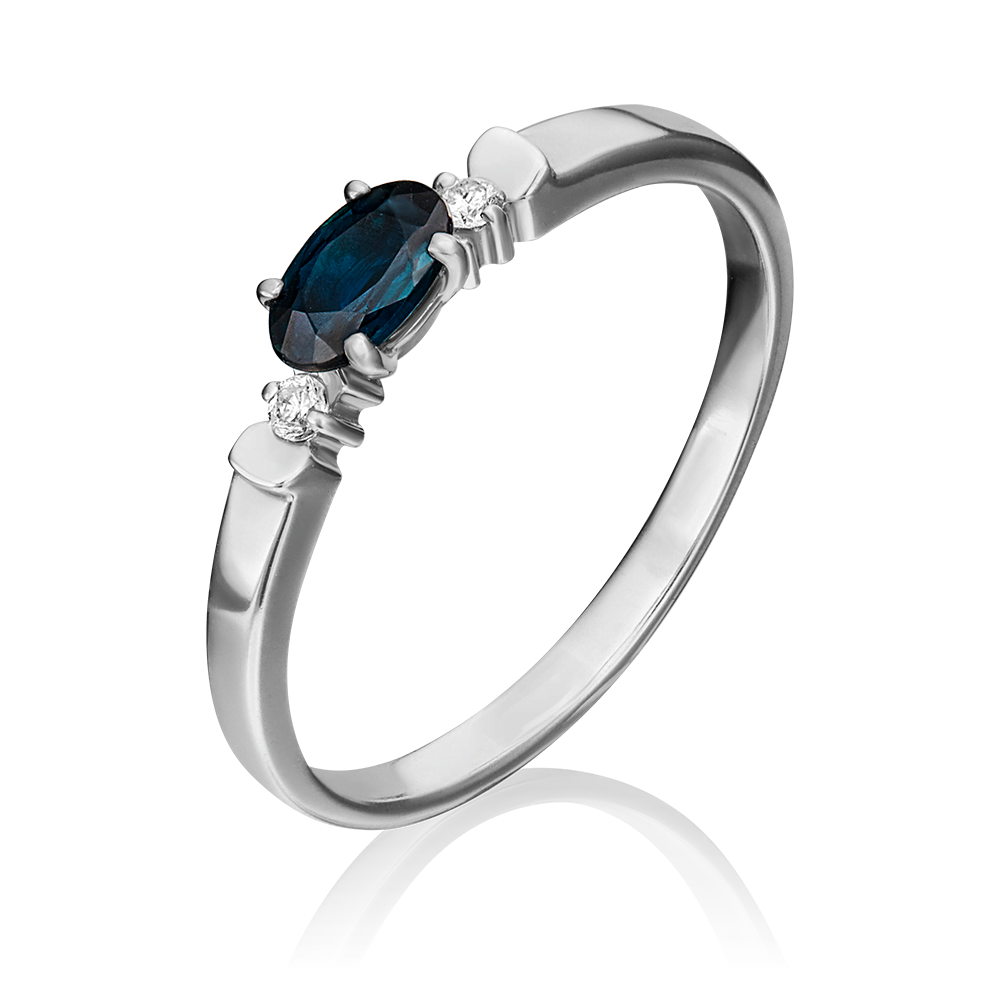 Кольцо из белого золота с сапфиром и бриллиантами 01-0778-00-105-1120-30