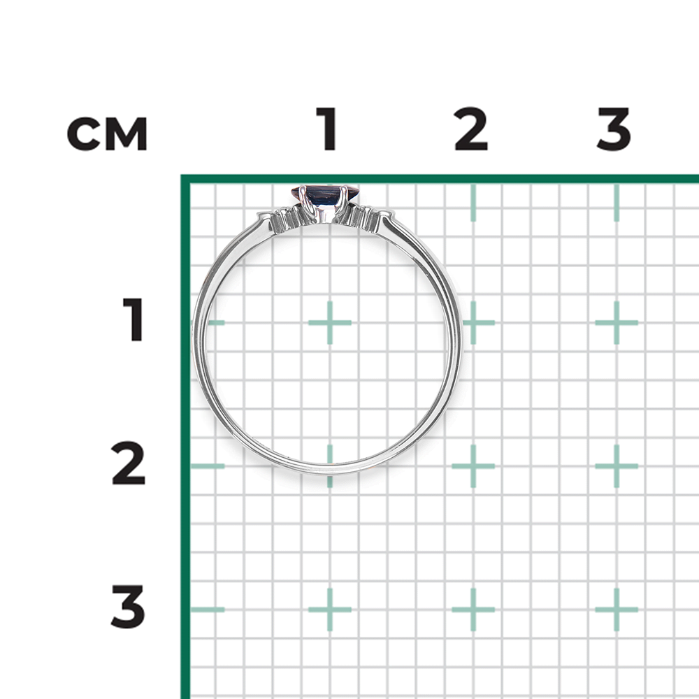 Кольцо из белого золота с сапфиром и бриллиантами 01-0778-00-105-1120-30
