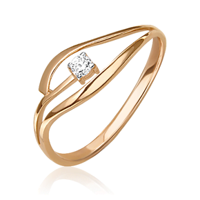 Кольцо из красного золота с бриллиантом 01-0785-00-101-1110-30