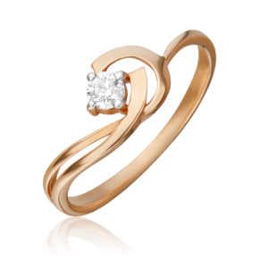 Кольцо из красного золота с бриллиантом 01-0787-00-101-1110-30