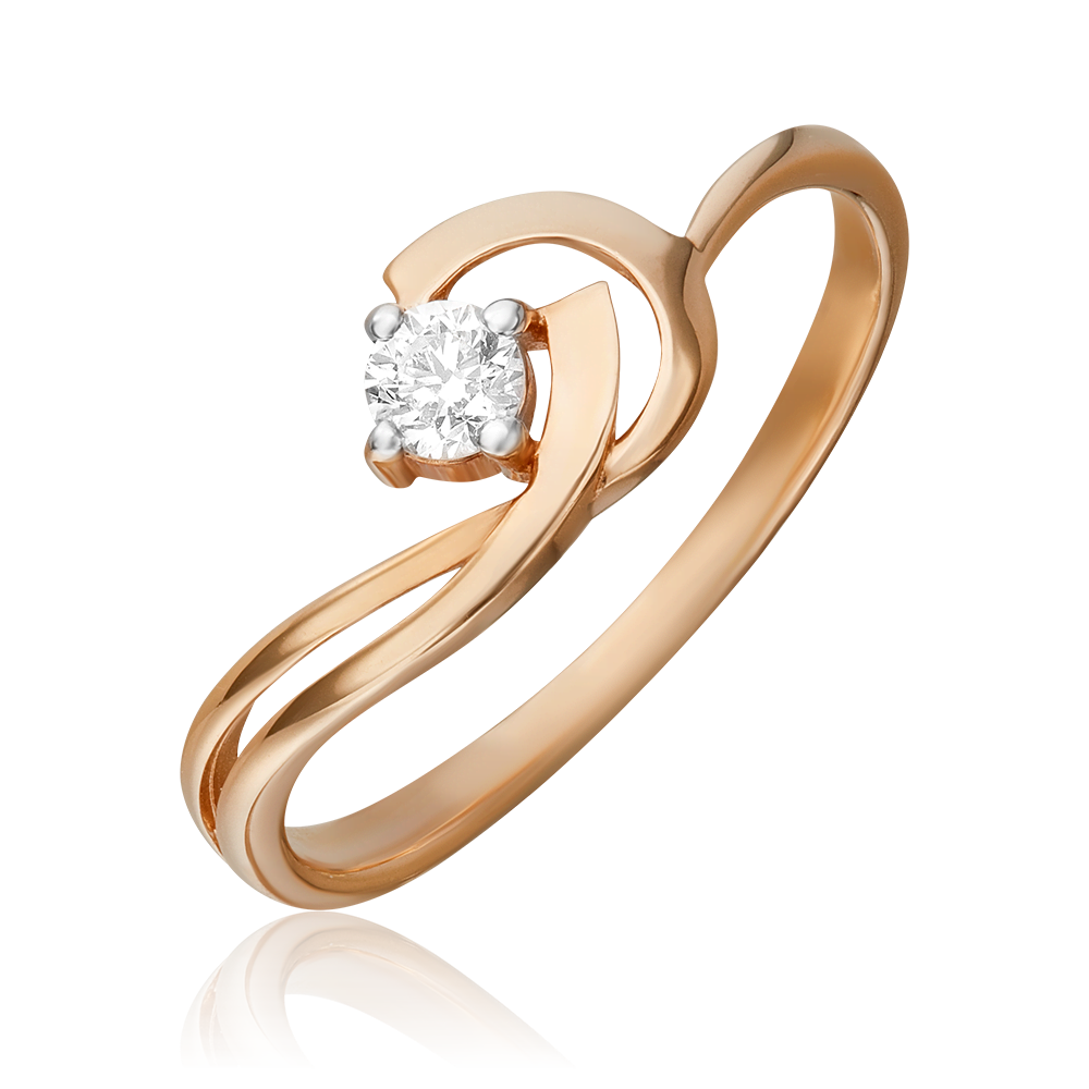 Кольцо из красного золота с бриллиантом 01-0787-00-101-1110-30