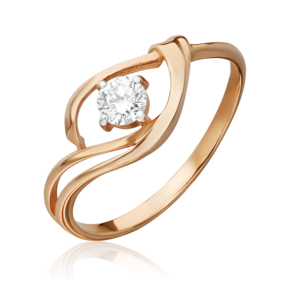 Кольцо из красного золота с бриллиантом 01-0789-00-101-1110-30