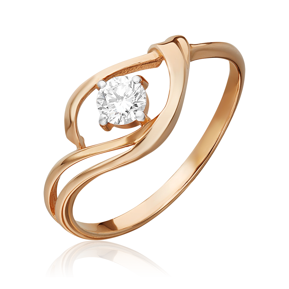 Кольцо из красного золота с бриллиантом 01-0789-00-101-1110-30