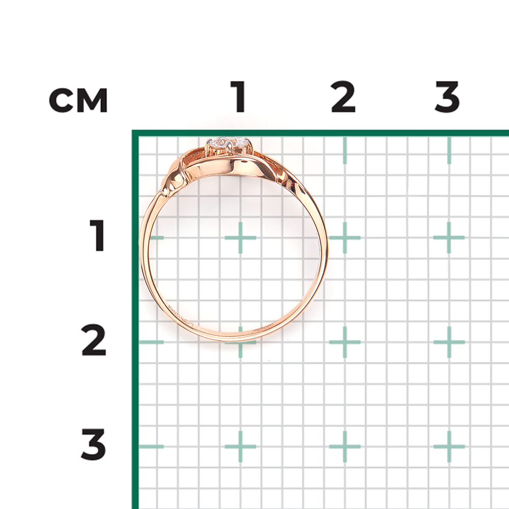 Кольцо из красного золота с бриллиантом 01-0789-00-101-1110-30