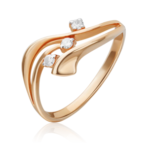 Кольцо из красного золота с бриллиантами 01-0793-00-101-1110-30