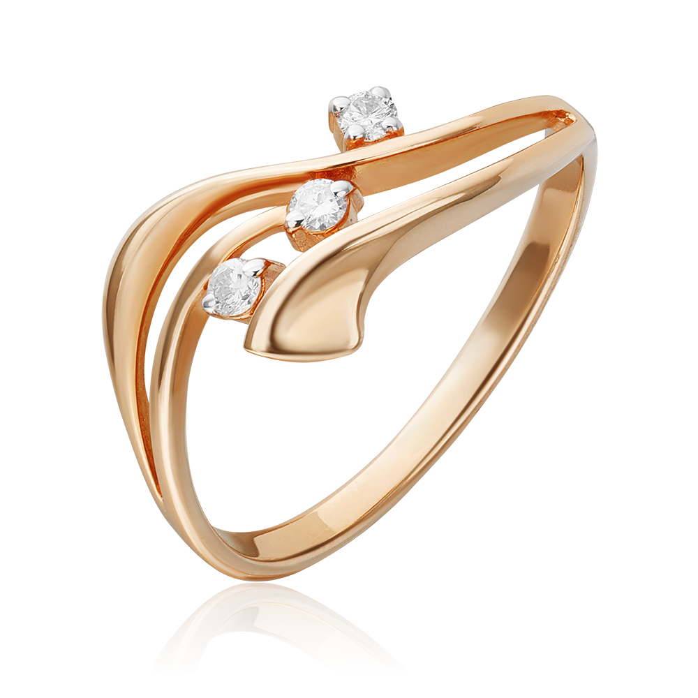 Кольцо из красного золота с бриллиантами 01-0793-00-101-1110-30