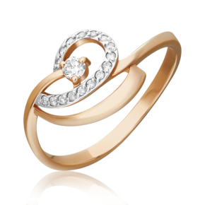 Кольцо из красного золота с бриллиантами 01-0797-00-101-1110-30