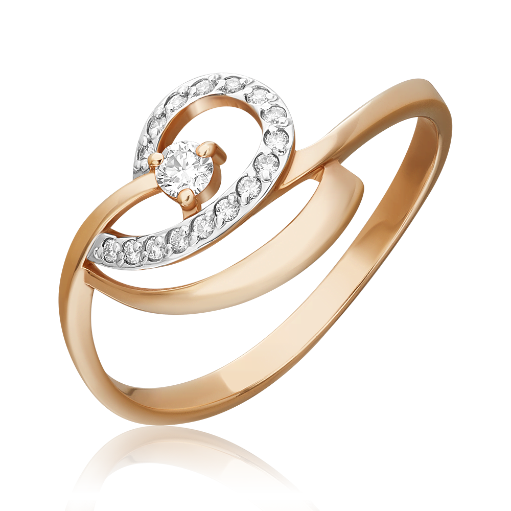 Кольцо из красного золота с бриллиантами 01-0797-00-101-1110-30