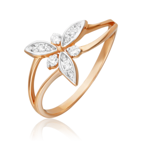 Кольцо из красного золота с бриллиантами 01-0799-00-101-1110-30