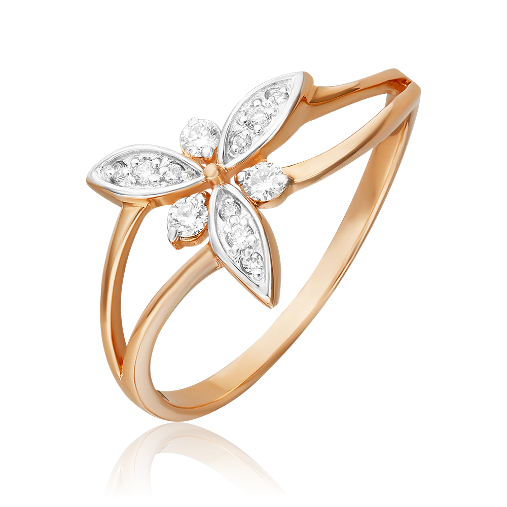 Кольцо из красного золота с бриллиантами 01-0799-00-101-1110-30