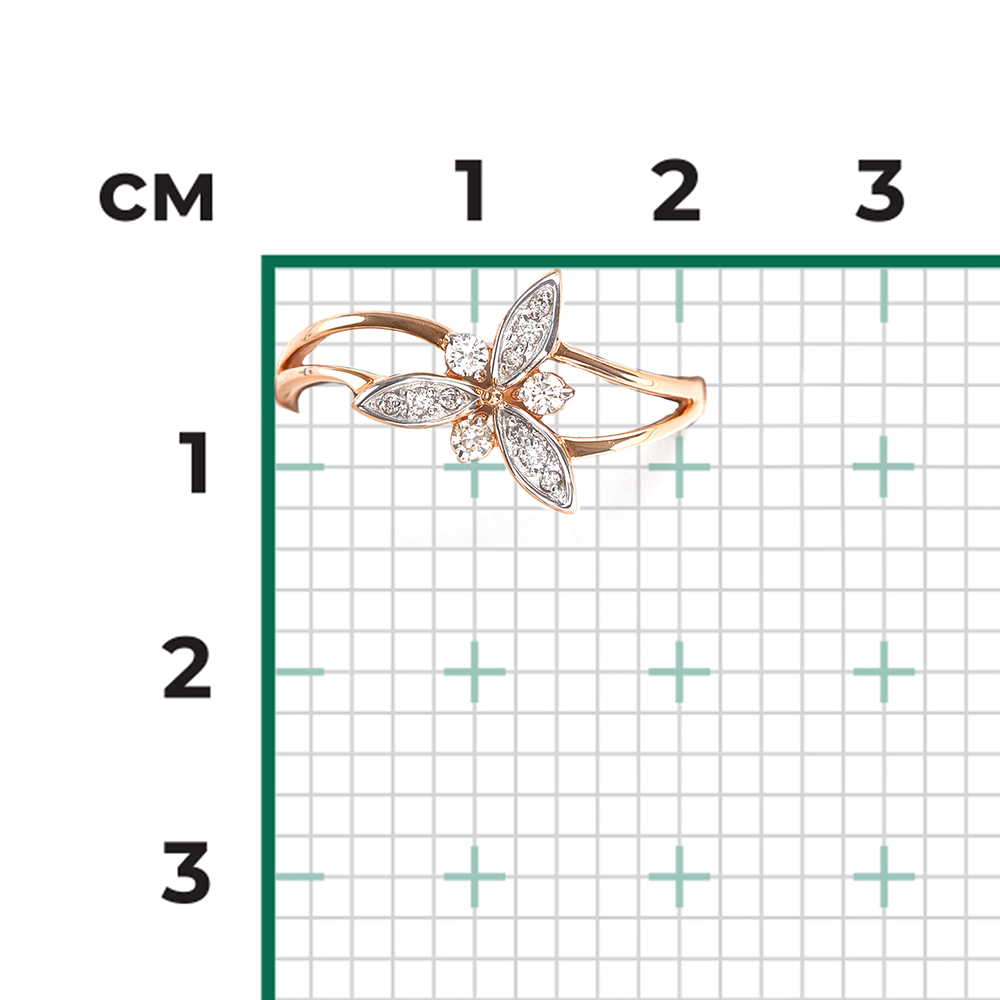 Кольцо из красного золота с бриллиантами 01-0799-00-101-1110-30