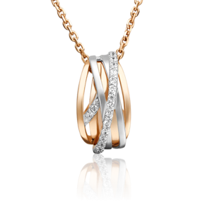 Подвеска из комбинированного золота с фианитами 03-3106-00-401-1111-24