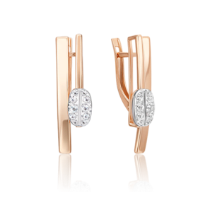 Серьги с английским замком из комбинированного золота с натуральными топазами white 02-4924-00-201-1111