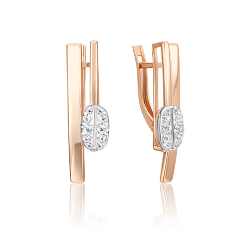 Серьги с английским замком из комбинированного золота с натуральными топазами white 02-4924-00-201-1111