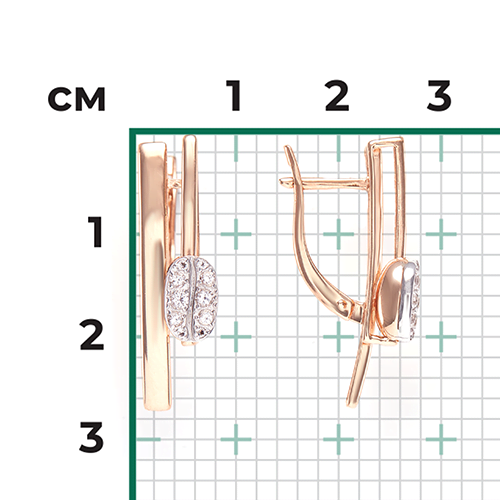 Серьги с английским замком из комбинированного золота с натуральными топазами white 02-4924-00-201-1111
