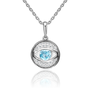 Подвеска «Глаз» из белого золота с топазом и натуральными топазами white 03-2990-00-201-1120-57