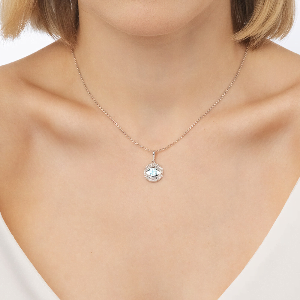 Подвеска «Глаз» из белого золота с топазом и натуральными топазами white 03-2990-00-201-1120-57