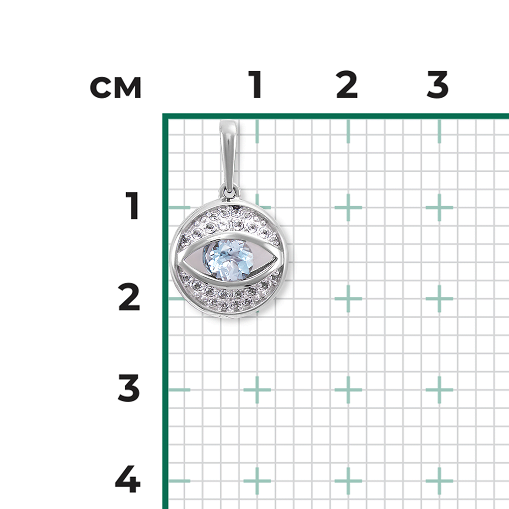 Подвеска «Глаз» из белого золота с топазом и натуральными топазами white 03-2990-00-201-1120-57