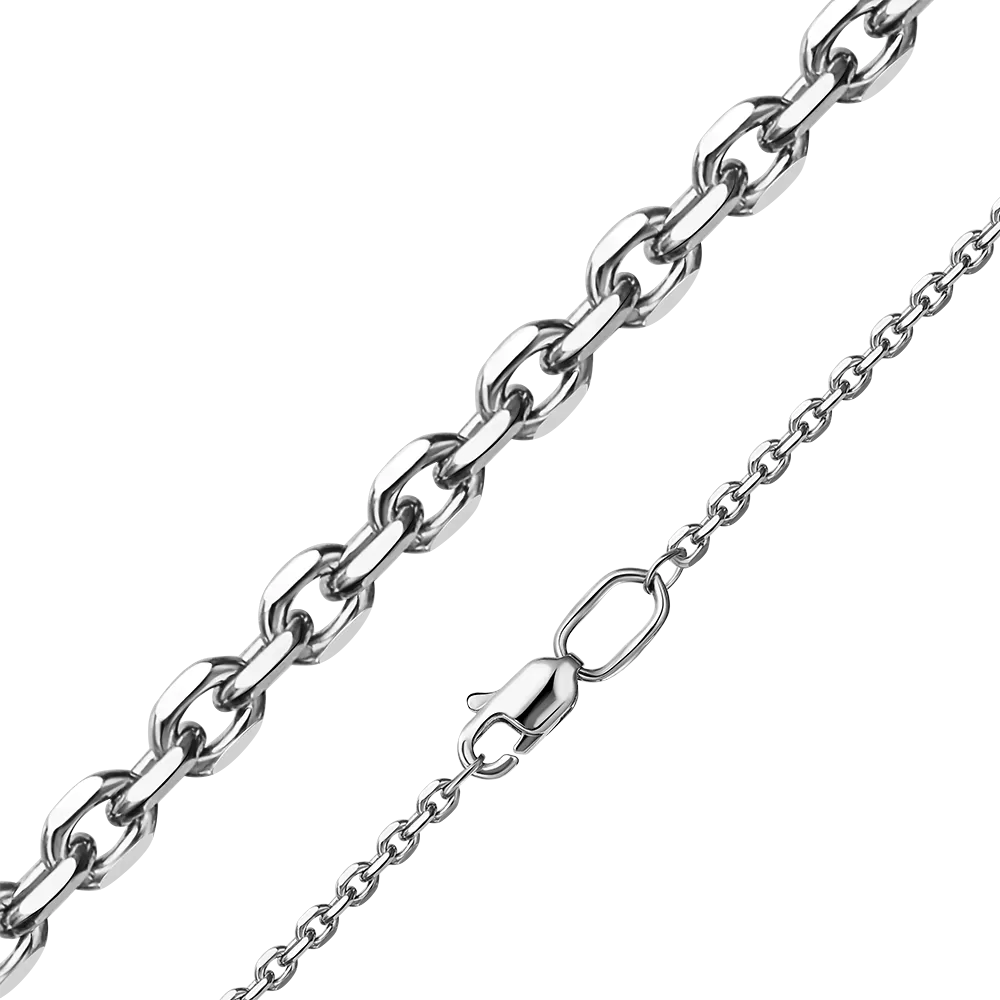 Цепь из белого золота с алмазной гранью (плетение «Якорное») 21-0811-050-1120-17