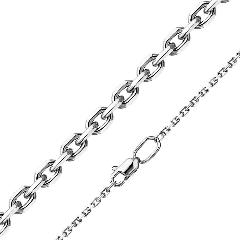 Цепь из белого золота с алмазной гранью (плетение «Якорное») 21-0811-060-1120-17