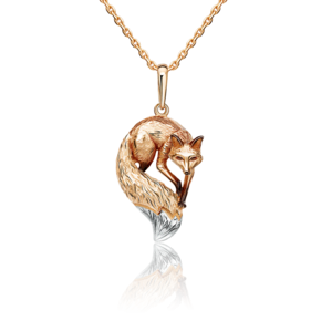Подвеска «Лисица» из красного золота с эмалью 03-2965-00-000-1110-25