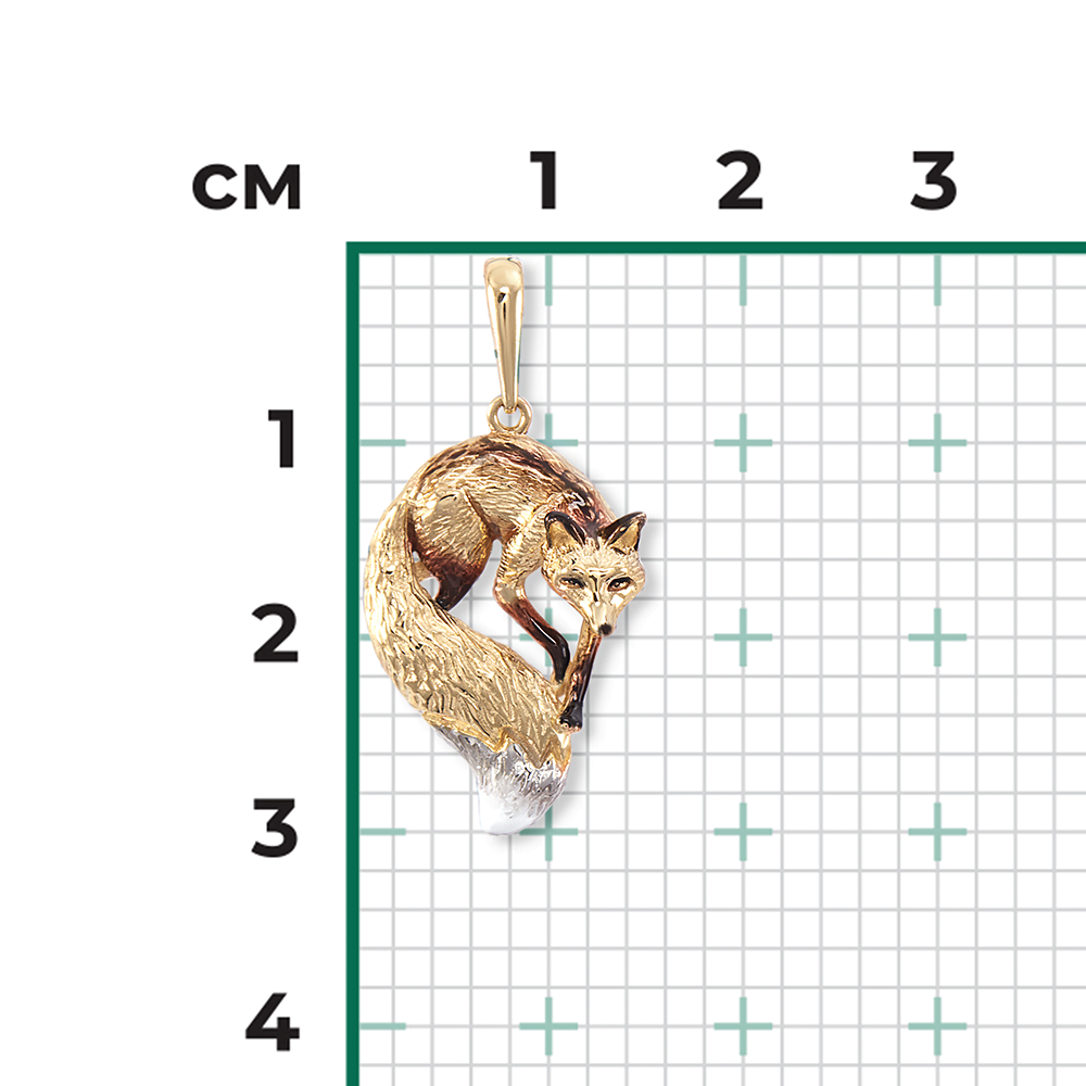 Подвеска «Лисица» из красного золота с эмалью 03-2965-00-000-1110-25
